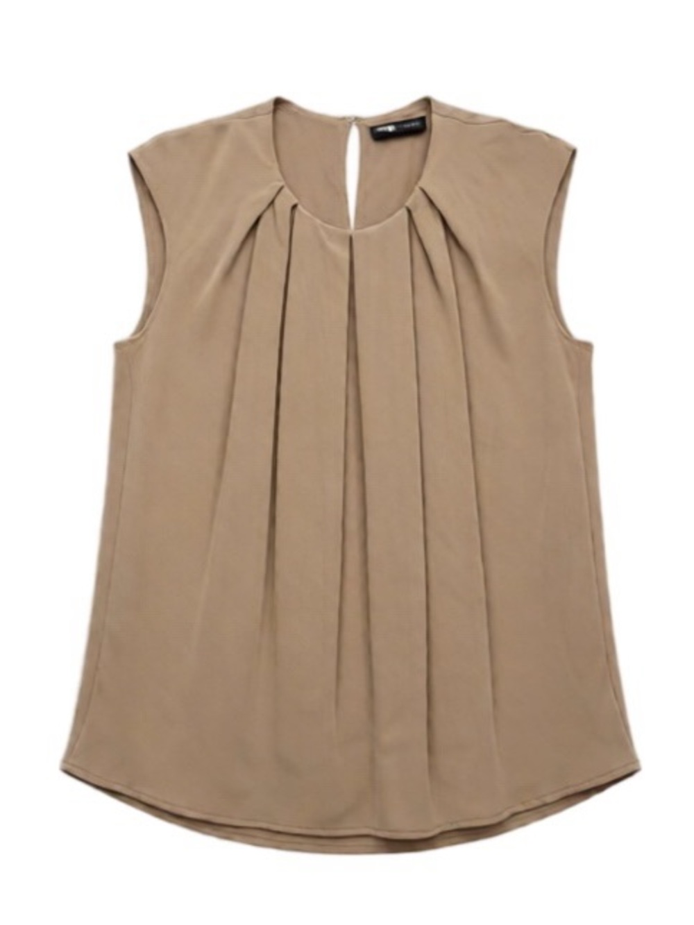 Max Mara Silk Sleeveless Pleated Women's Top in  Beige